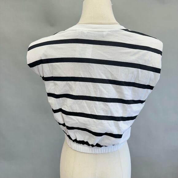 Calvin Klein Jeans Women's Striped Elastic-Waist Shoulder-Pad Top Size XS NWT - Picture 7 of 15